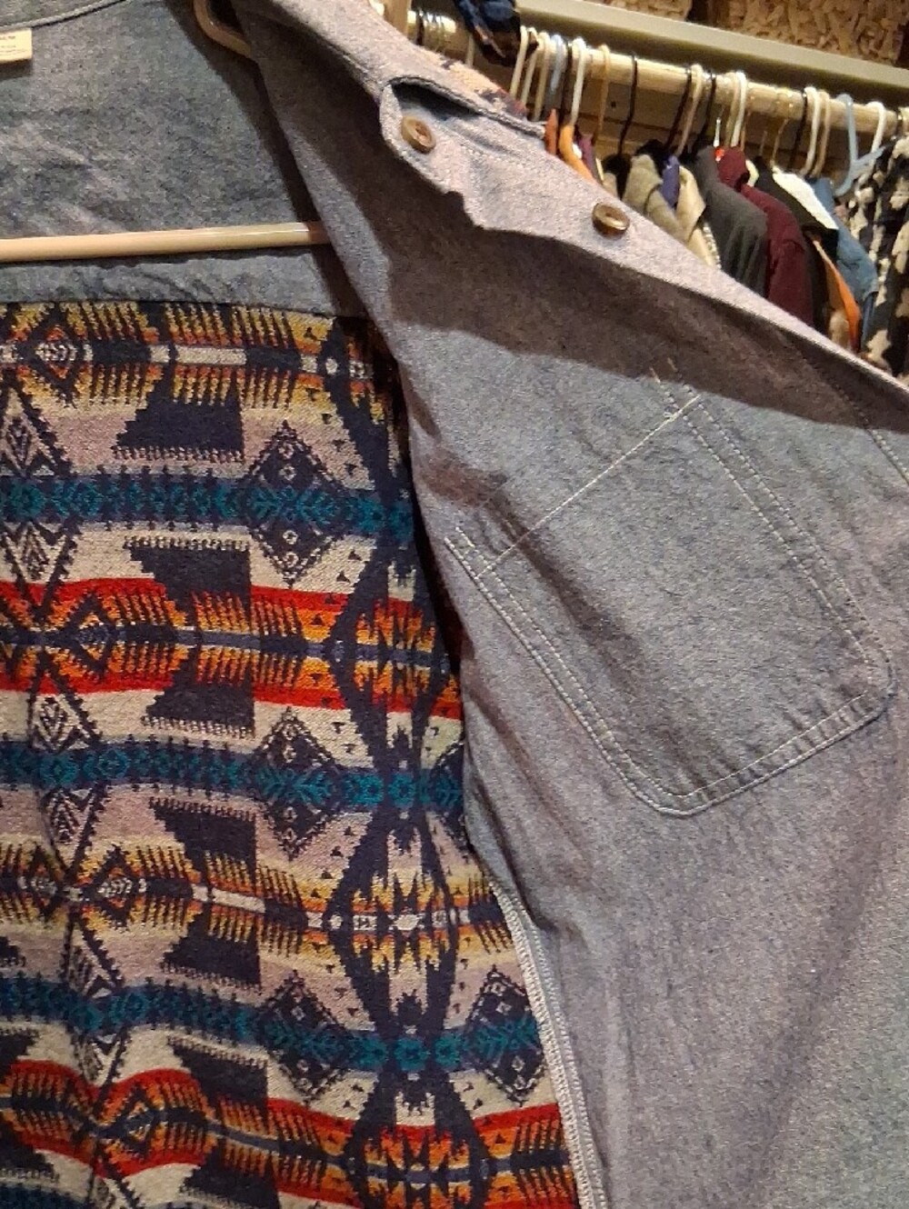 Pendleton / Roxy Wool And Chambray Buttom Up - Picture 7 of 8